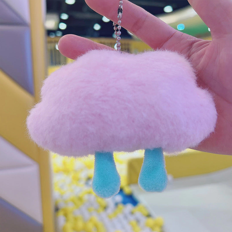 Wholesale Celebrity Cute Cloud Keychain Pendant Girl's Heart Little White Cloud Doll Backpack Couple Hanging Plush Play